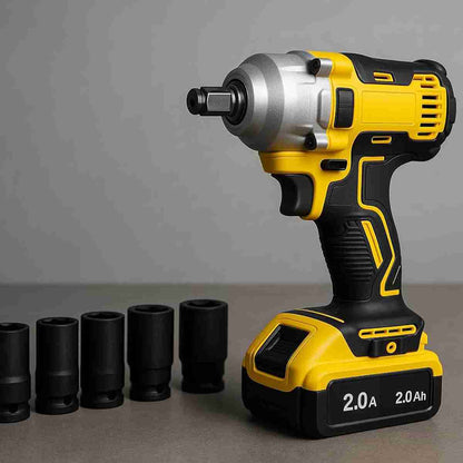 Llave de Impacto Inalámbrica Almalux® 350W Brushless – 3000 RPM y 300 Nm con Vasos de Impacto