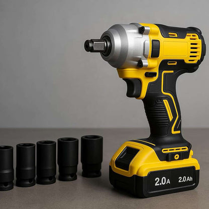 Llave de Impacto Inalámbrica Almalux® 350W Brushless – 3000 RPM y 300 Nm con Vasos de Impacto