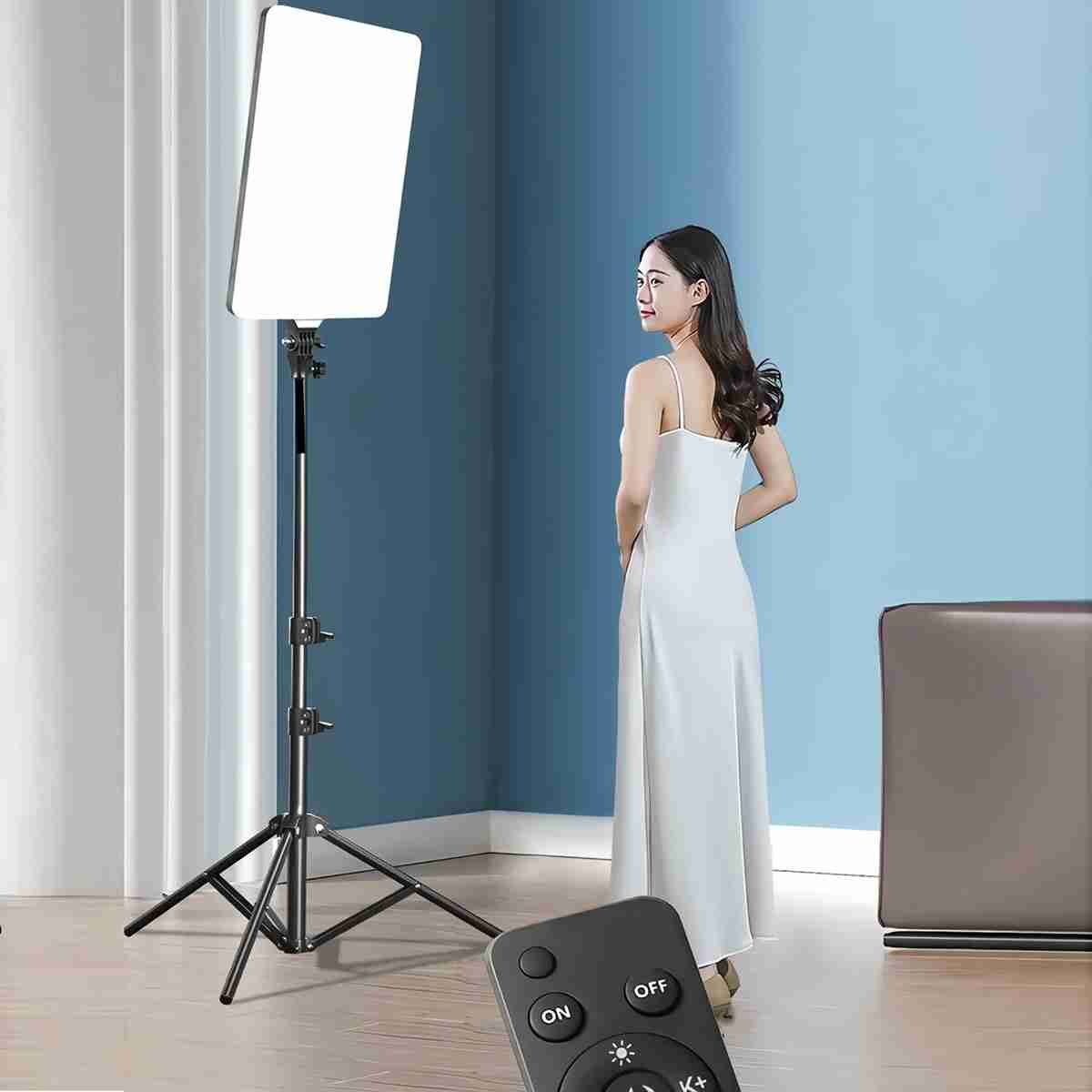 Luz de relleno Almalux® para fotografía y vídeo de 19"con mando y trípode de 2.1m -  mejora la calidad