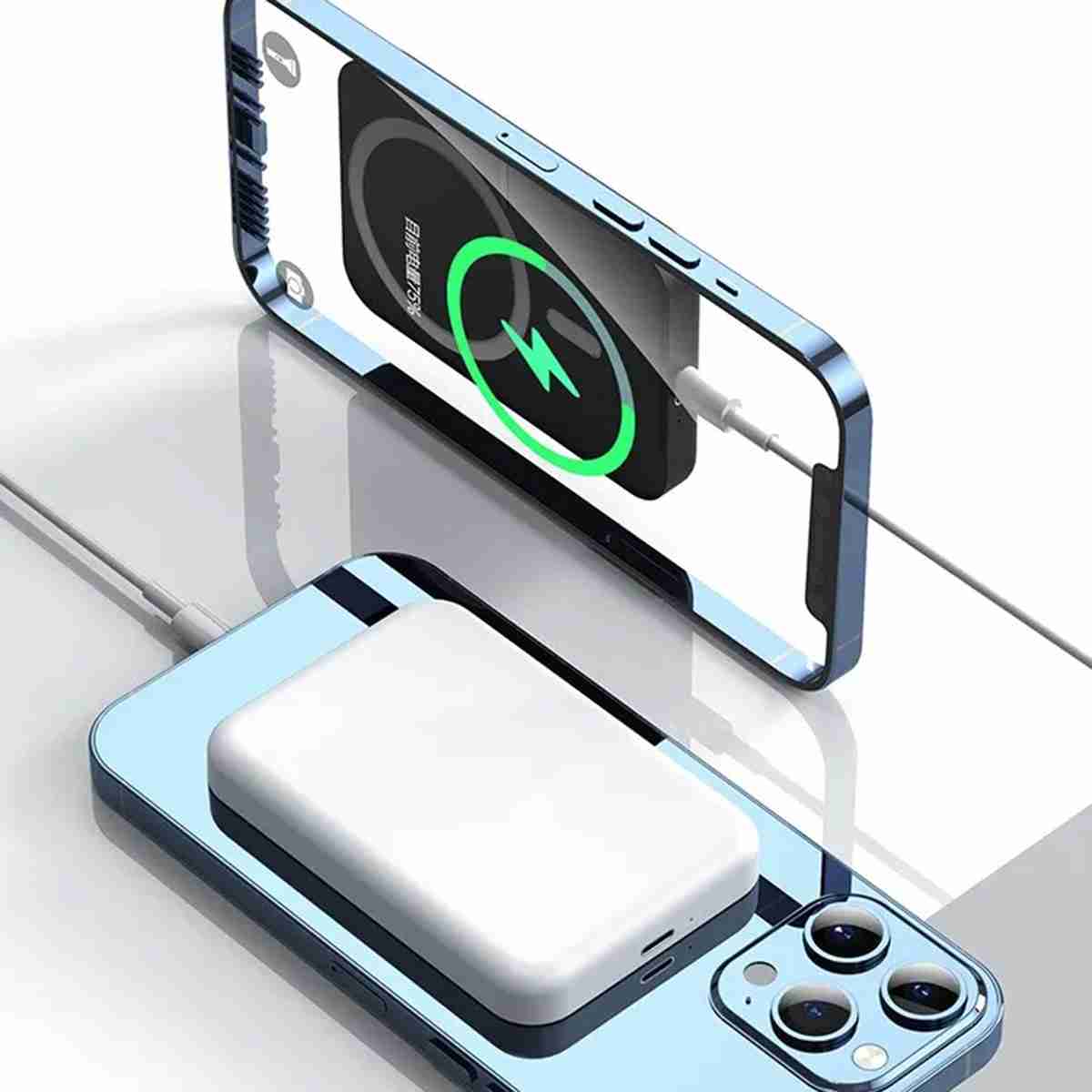 Batería 10.000 mAH y 15W externa magnética Almalux® QI compatible iPhone y  Android - PowerBank - Cargador Inalámbrico - Banco de energía magnético - Batería auxiliar