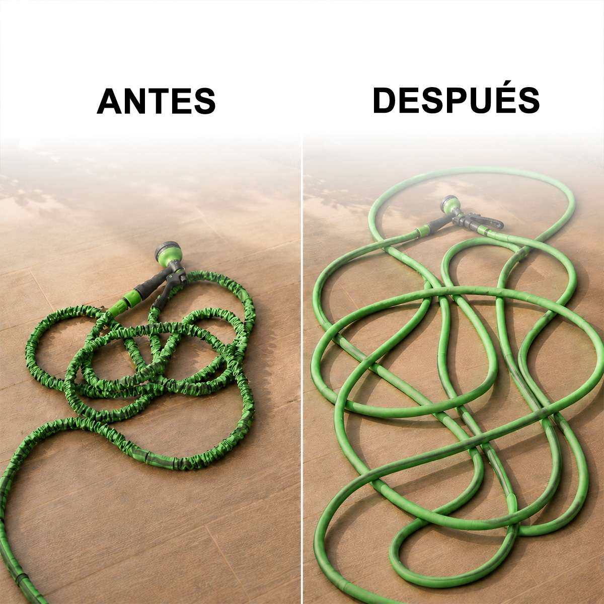 Manguera Extensible Almalux® de 15 Metros para Jardín con Boquilla Ajustable, Ligera, Compacta y Resistente