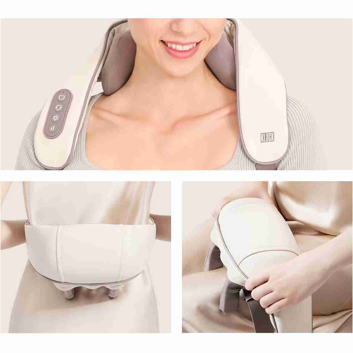Masajeador de cuello Almalux® NeckMass -  Shiatsu para espalda -  hombros y cuello con calor -  masaje profundo en casa para relajación muscular
