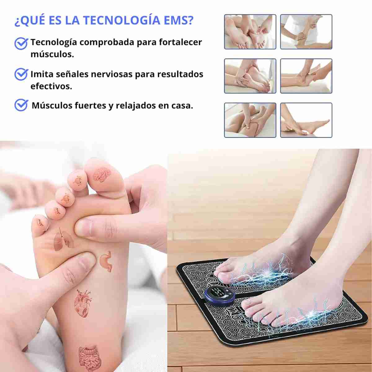 Masajeador de Pies Eléctrico Almalux® Electromagnético -  Masajeando los Puntos de Acupuntura
