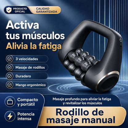 Masajeador Eléctrico Almalux® de Rodillo Muscular Profesional - Rodillo de Masaje de Mano con 3 Velocidades, Motor Sin Escobillas y Diseño Ergonómico para Alivio Muscular, Recuperación Deportiva y Tensión Lumbar