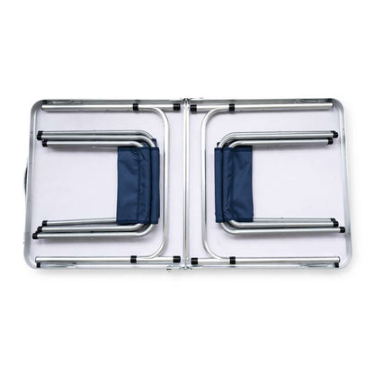 Mesa plegable Almalux® para Camping / Playa con 4 sillas y regulable en altura