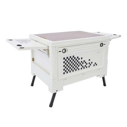 Mesa / Caja de Almacenaje Plegable Multifuncional Almalux® de 56L con Apertura en 4 Direcciones, para camping, hogar, coche, caravana y organización diaria