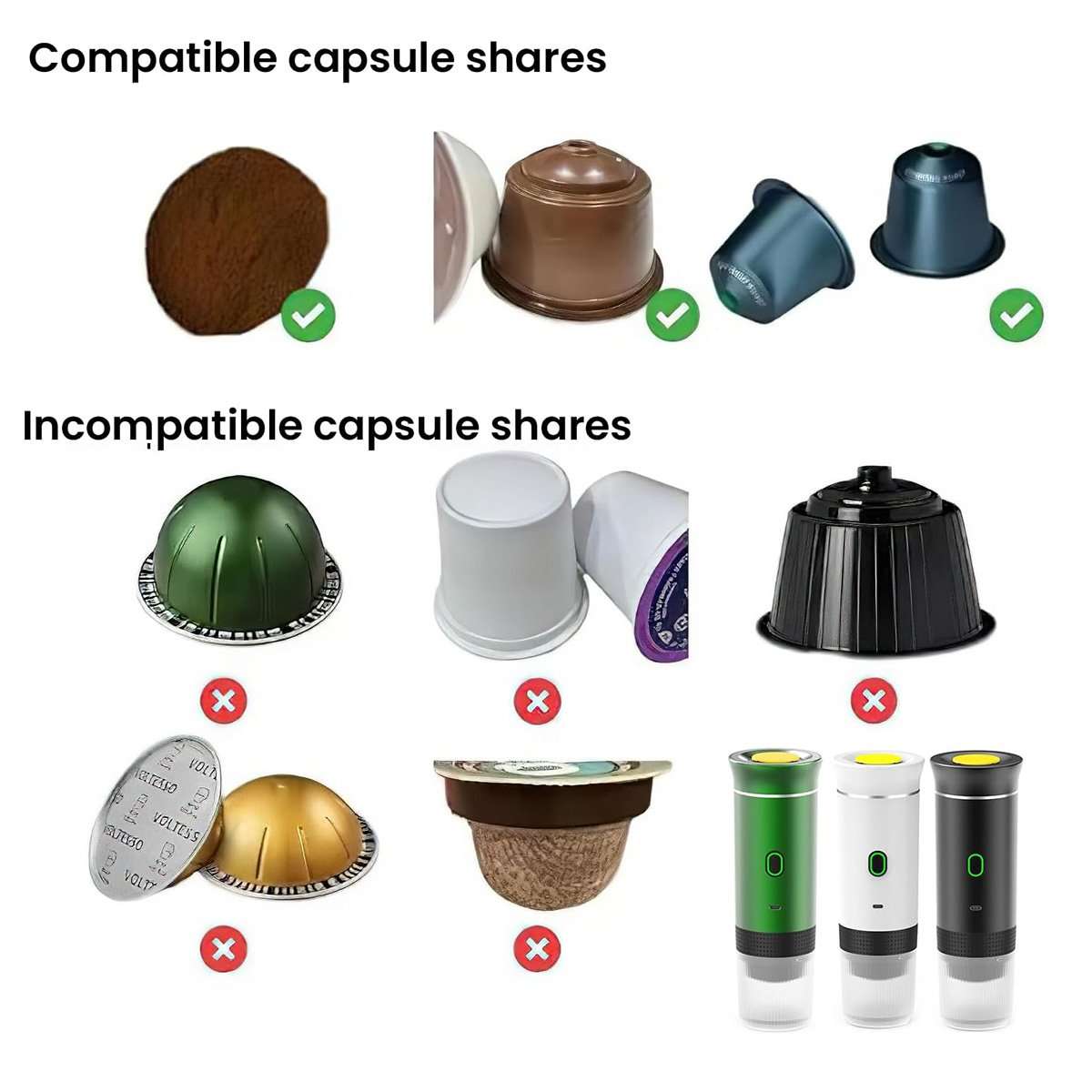 Mini Cafetera Portátil Almalux® 3 en 1 – 15 Bares, Recargable USB-C, Compatible con Cápsulas y Café Molido, Ideal para Viajes, Oficina y Camping
