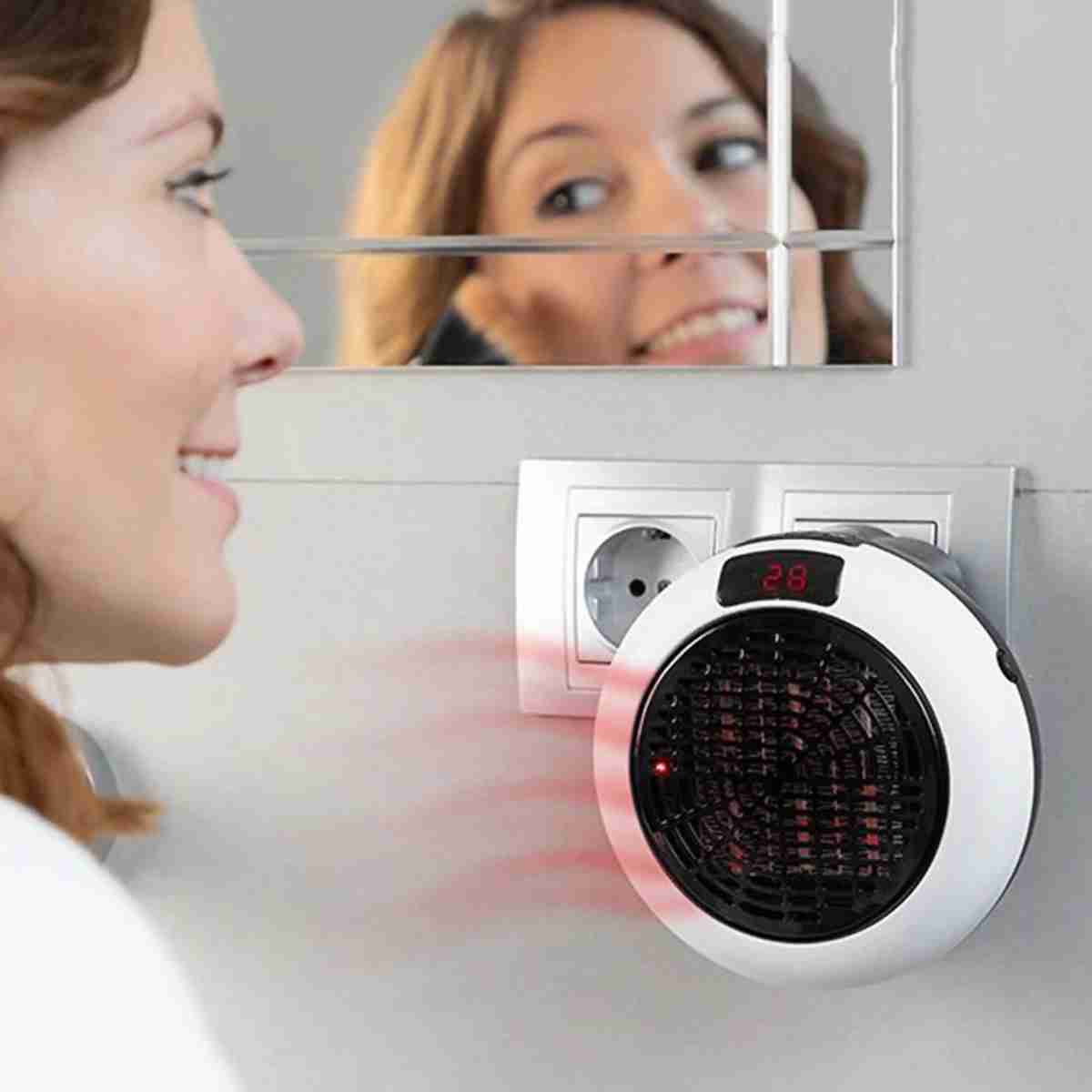 Calefactor Almalux® cerámico eléctrico de enchufe con mando