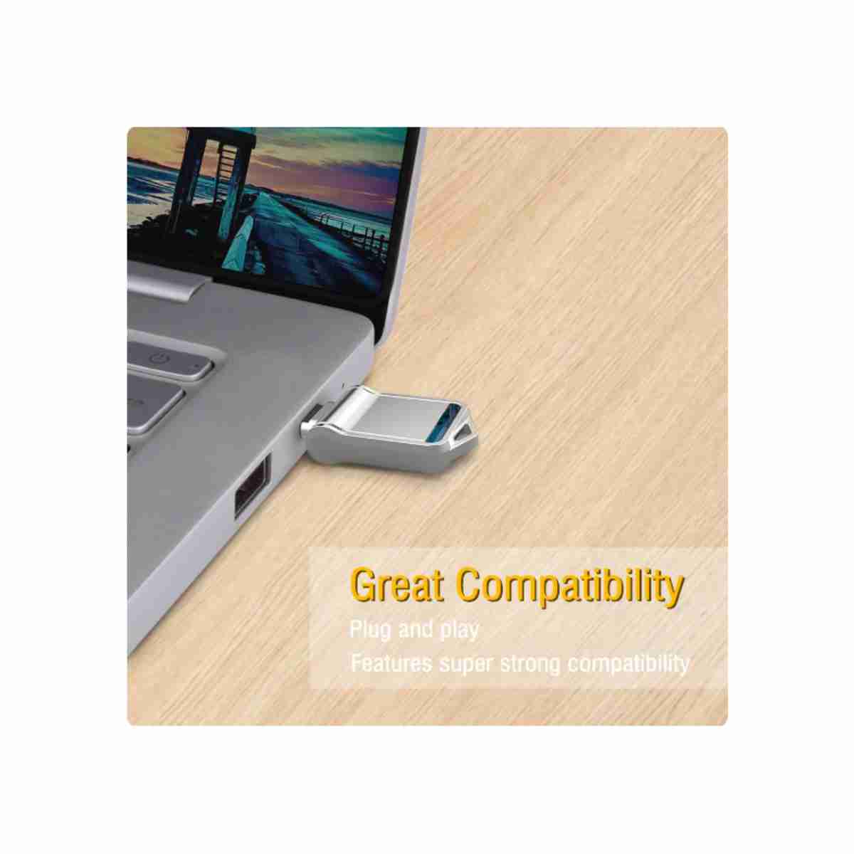 Mini PenDrive FlashDrive Memoria externa 128 Gb Almalux® de Metal OTG Tipo-C