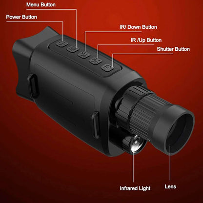 Monocular de Visión Nocturna Almalux® Nightvision 1080P con Infrarrojos, Zoom 16X y Pantalla Digital para Exterior