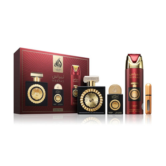 Perfume Lattafa Pride Nebras – Eau de Parfum Set de Regalo Unisex | 100 ml + 20 ml + Desodorante 200 ml | Aroma Oriental y Gourmand
