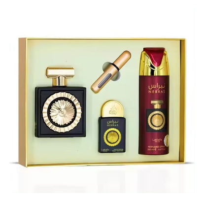 Perfume Lattafa Pride Nebras – Eau de Parfum Set de Regalo Unisex | 100 ml + 20 ml + Desodorante 200 ml | Aroma Oriental y Gourmand