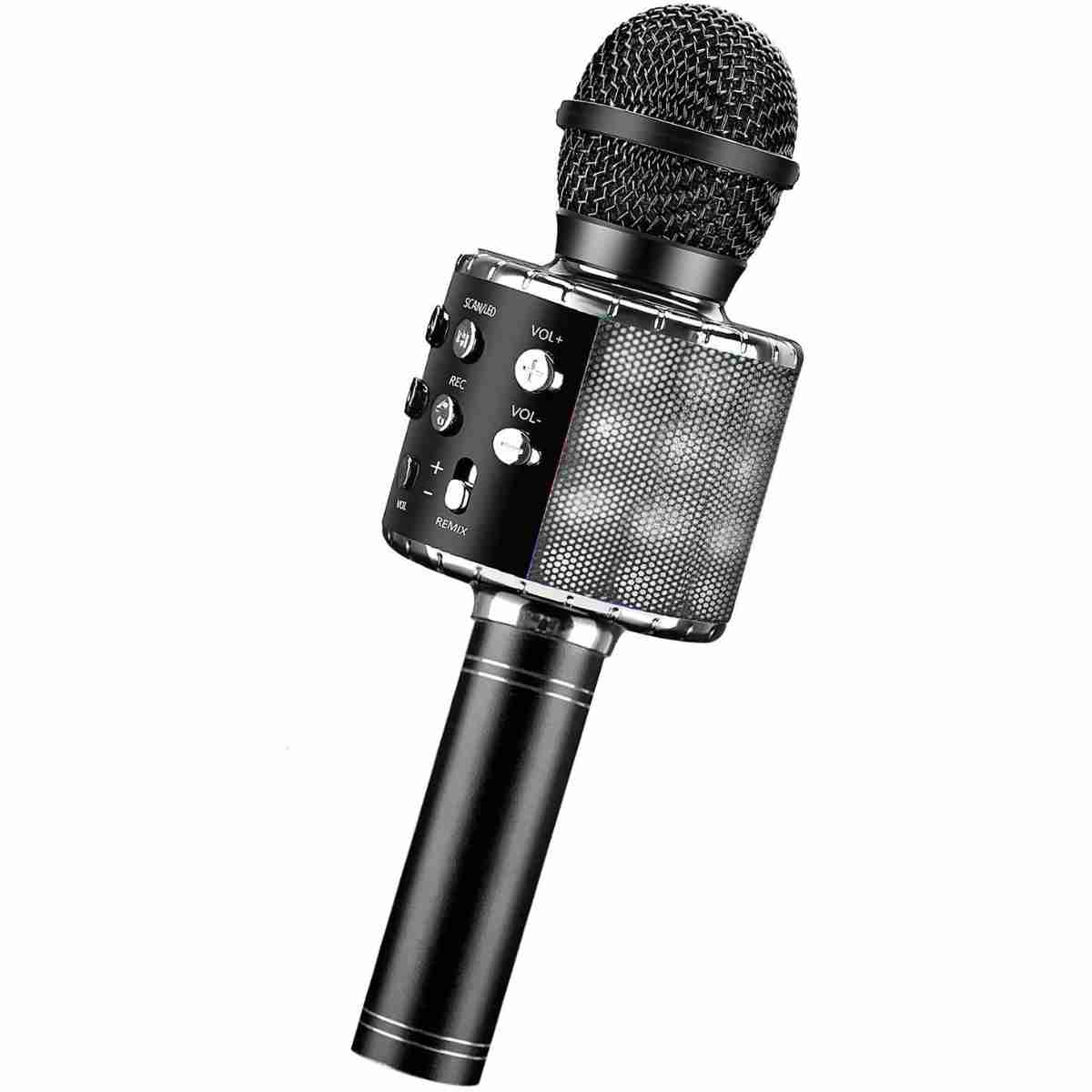 Micrófono Karaoke Bluetooth Almalux®  -  4 en 1 Microfono Inalámbrico Portátil para Niños -  Musica -  Función de Eco -  Compatible con Android -  PC