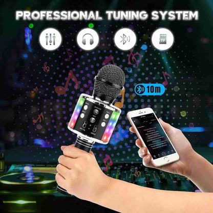 Micrófono Karaoke Bluetooth Almalux®  -  4 en 1 Microfono Inalámbrico Portátil para Niños -  Musica -  Función de Eco -  Compatible con Android -  PC