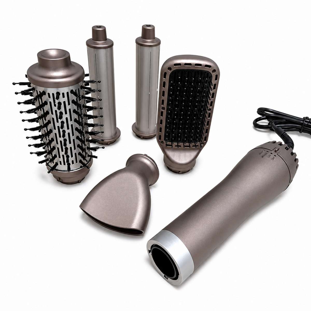 Cepillo Secador Moldeador Multifunción 5 en 1 Almalux® 900W con Rizadores efecto Coanda, Cepillos y Boquilla Concentradora