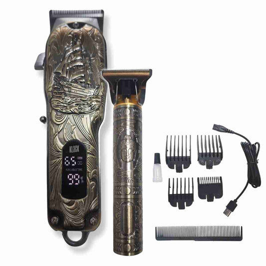 Pack Oferta consistente en el Corta pelo Almalux® Vintage + el Perfilador KBuda Vintage -  herramientas profesionales de peluquería
