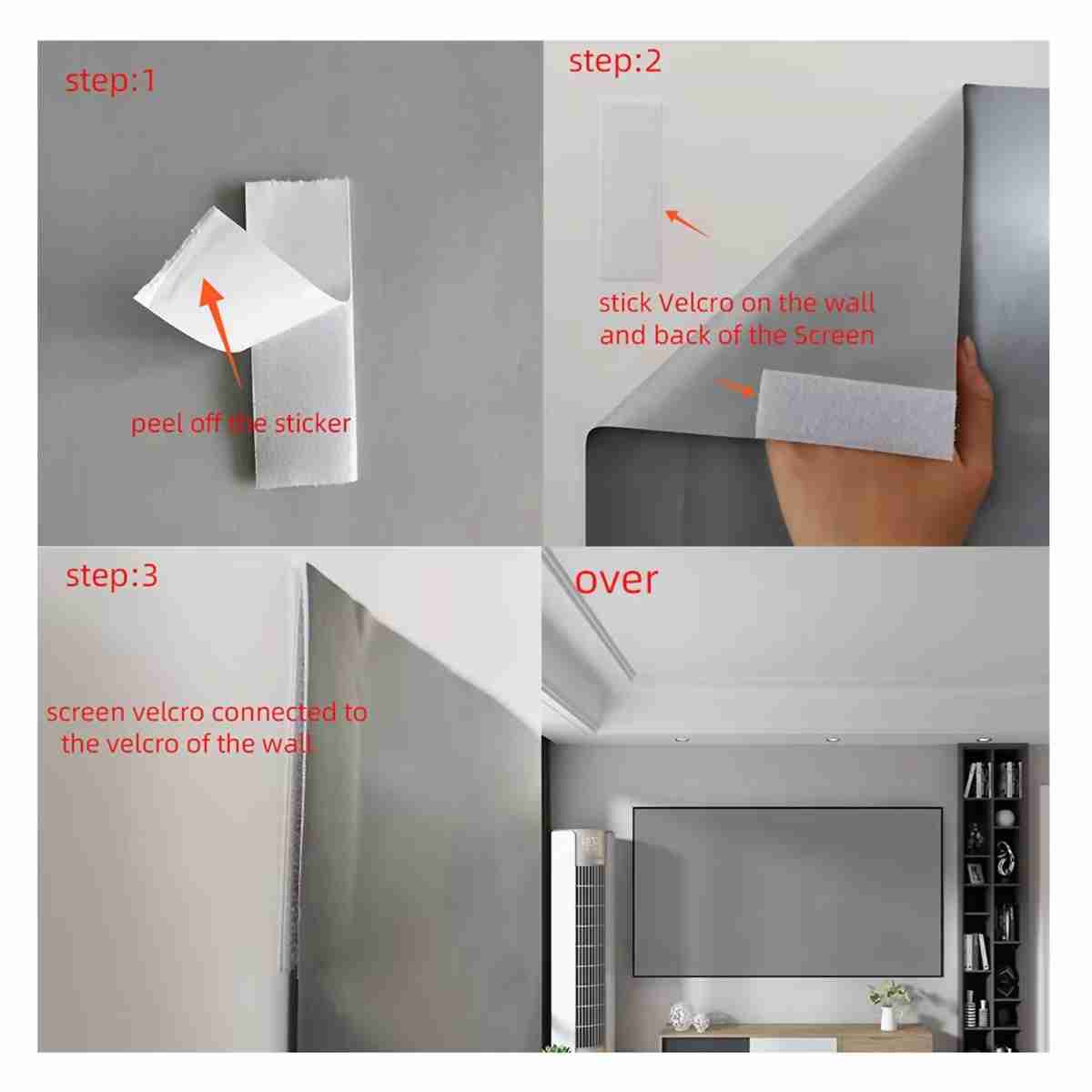 Pantalla para proyector Almalux® reflectante de alto brillo de 155x90 cm -  16:9 Pantalla de proyección de tela
