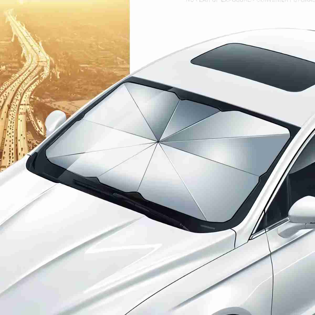Parasol Para Coche Almalux® con Protección Solar Y Aislamiento Térmico -  Paraguas De Sombra Para Parabrisas Delantero