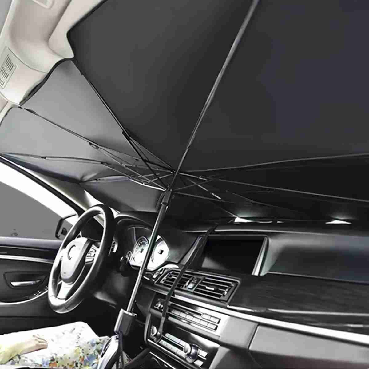 Parasol Para Coche Almalux® con Protección Solar Y Aislamiento Térmico -  Paraguas De Sombra Para Parabrisas Delantero