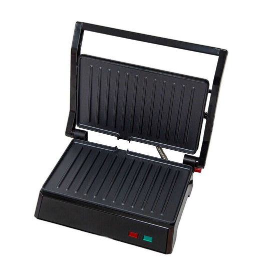 Parrilla Eléctrica Grill Almalux® 1000W con Apertura 180°, Placas Antiadherentes, Base Antideslizante y Luz Indicadora de Temperatura