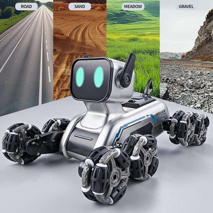 Robot de Juguete Almalux® con Forma de Perro – Coche RC 8WD con Control Remoto y Sensor de Mano | Luces y Sonido | Recargable | Para Niños de 6 a 13 años