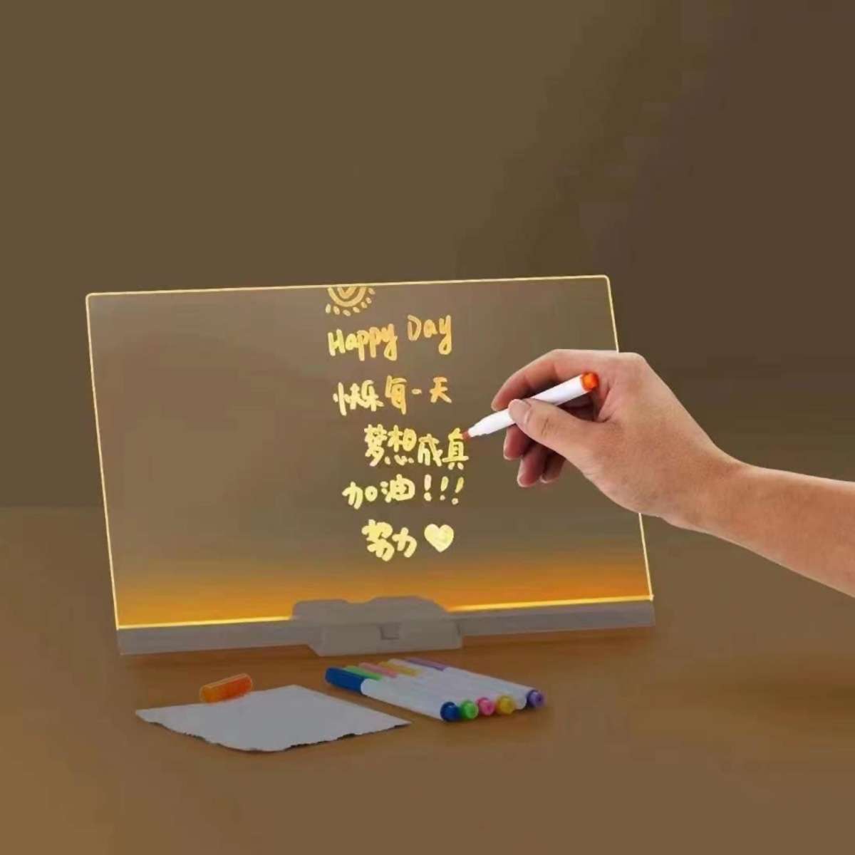 Pizarra de Escritura Led Almalux® con 7 Rotuladores de Colores para Mensajes, Dibujos, etc