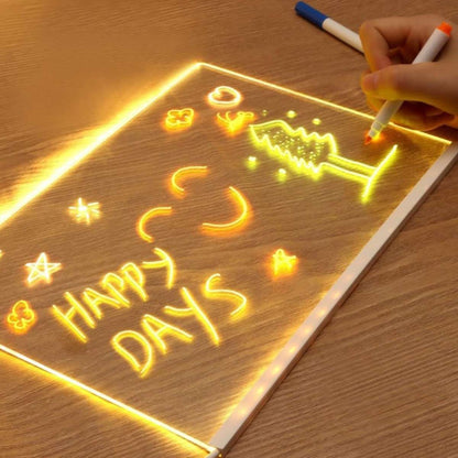 Pizarra de Escritura Led Almalux® con 7 Rotuladores de Colores para Mensajes, Dibujos, etc