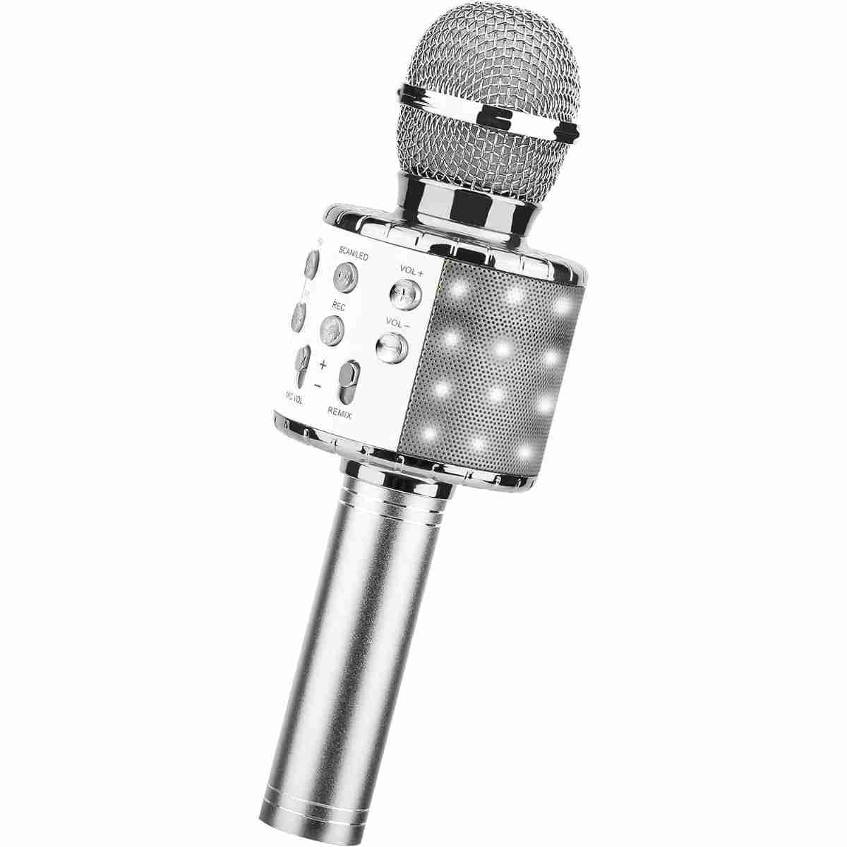 Micrófono Karaoke Bluetooth Almalux®  -  4 en 1 Microfono Inalámbrico Portátil para Niños -  Musica -  Función de Eco -  Compatible con Android -  PC