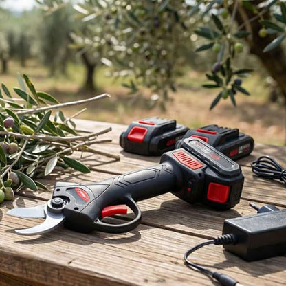 Tijera de Podar Eléctrica Almalux® 48V con 2 Baterías, Podadora Inalámbrica Profesional para Ramas, Plantas, Árboles y Jardinería