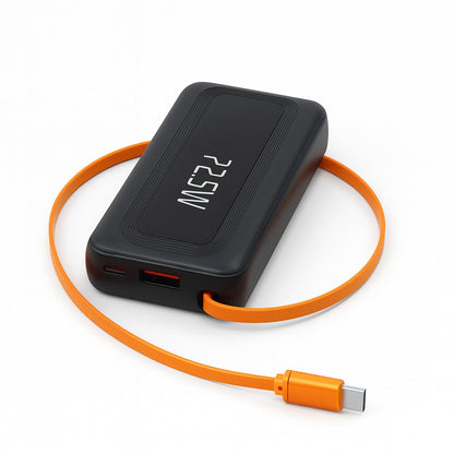 PowerBank, Batería Externa Almalux® 10000 mAh con cable retráctil y adaptador para iPhone – Carga rápida 22.5W