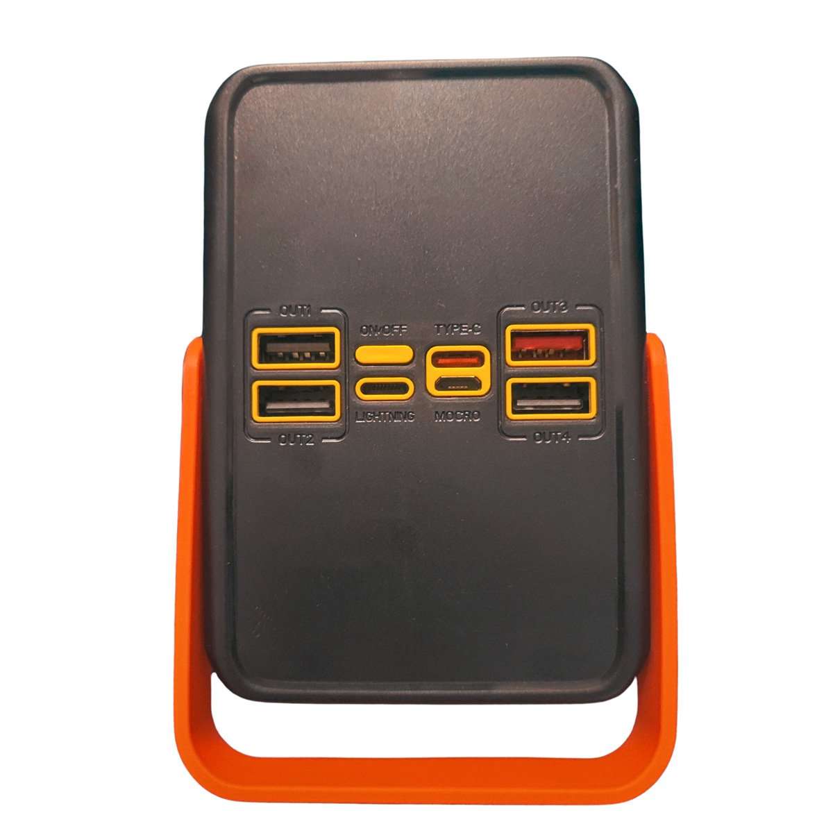 PowerBank 100.000 mAh Almalux® – Carga Rápida 22.5W, 4 USB-A, 2 Cables Integrados (USB-C y Lightning), 3 Puertos Adicionales, Pantalla LED y Linterna