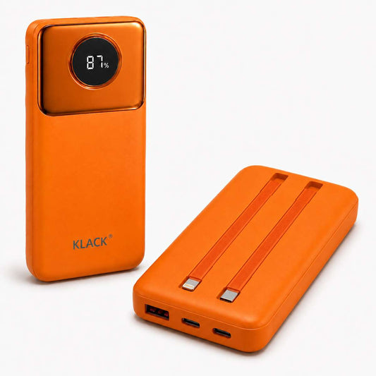 Power Bank Almalux® 10000 mAh con Cables Integrados USB-C y Lightning, Carga Rápida, USB y Entrada Tipo-C