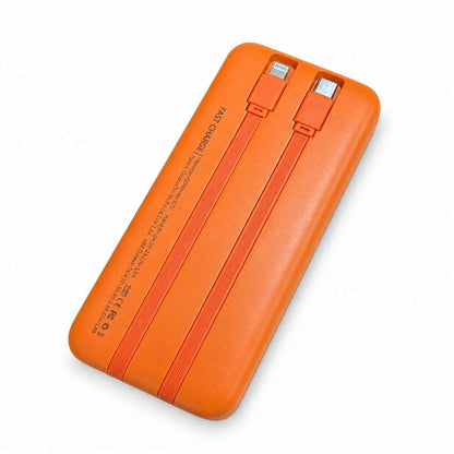 Power Bank Almalux® 10000 mAh con Cables Integrados USB-C y Lightning, Carga Rápida, USB y Entrada Tipo-C