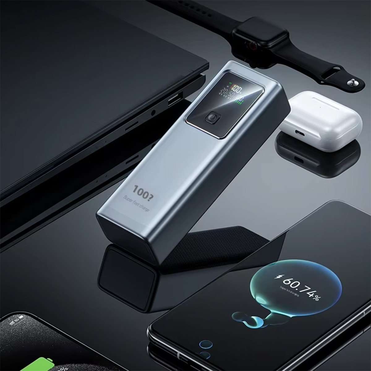 PowerBank 20.000 mAH y 100W Almalux®, Cargador , Batería Externa de Carga Súper Rápida