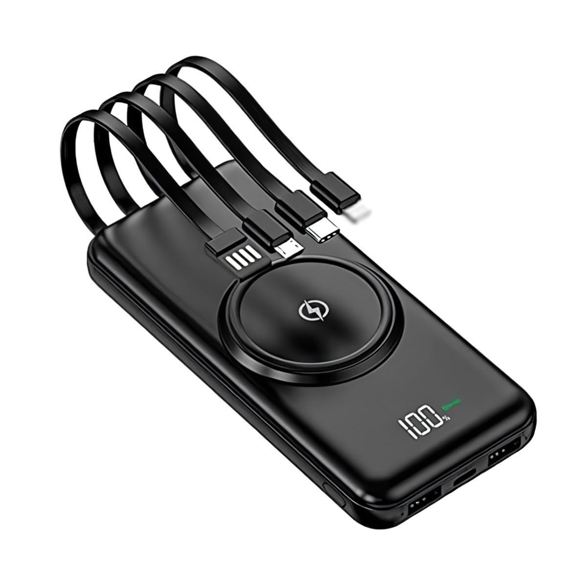 Batería Externa Universal PowerBank Almalux® de 10.000 mAh + Qi Carga Inalámbrica (4 Conexiones incorporadas)