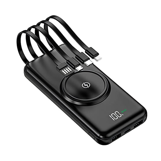 Batería Externa Universal PowerBank Almalux® de 10.000 mAh + Qi Carga Inalámbrica (4 Conexiones incorporadas)