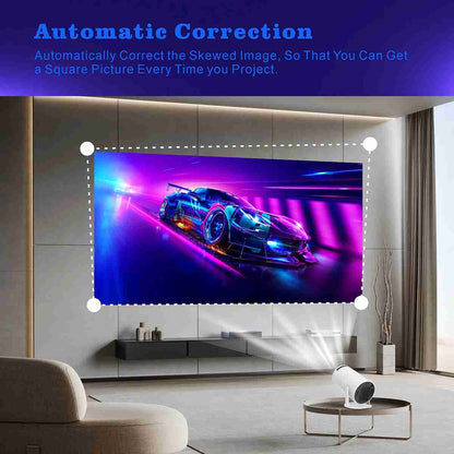 Almalux® Mini Proyector Portátil 4K con Android integrado -  WiFi 6 -  Bluetooth 5 -  pantalla de 130 pulgadas -  Cine en casa