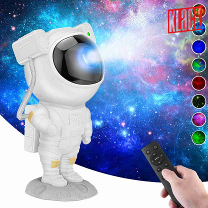 Proyector de luz Almalux® de astronauta de cielo nocturno con 7 efectos de nebulosa 360° para niños y adultos
