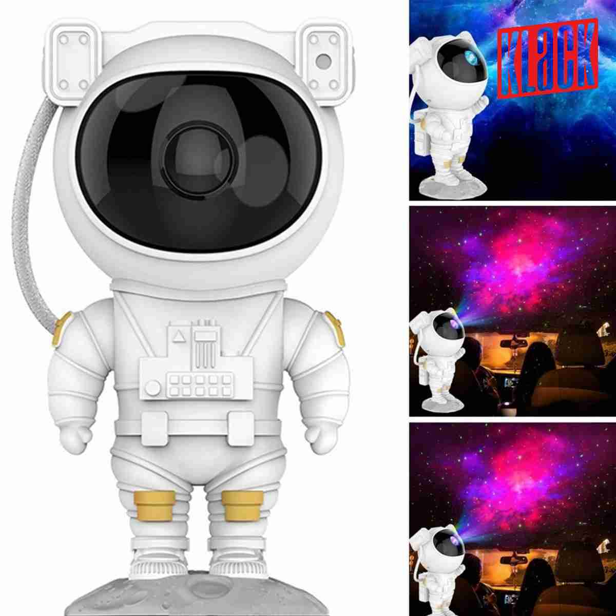 Proyector de luz Almalux® de astronauta de cielo nocturno con 7 efectos de nebulosa 360° para niños y adultos