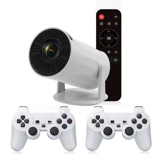 Proyector Consola Almalux® S40 MAX 4K HD 1080P hasta 150", Bluetooth, Android 11, con 2 Controladores De Juegos Inalámbricos y 15.000 Juegos Integrados