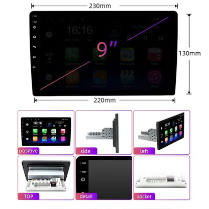 Reproductor Multimedia Almalux® Android 1 DIN Universal – Pantalla 9" QLED, GPS, CarPlay & Android Auto | 6GB DDR RAM + 64GB ROM