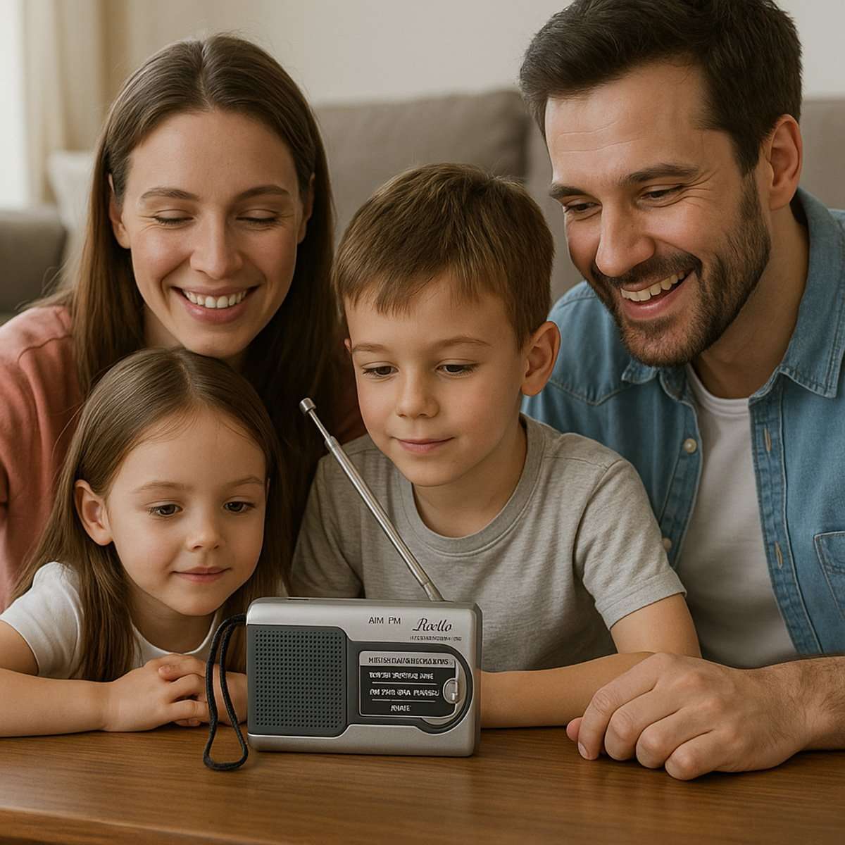 Radio Portátil AM/FM Almalux® con Altavoz Incorporado y Salida de Audio – Compacta y Práctica