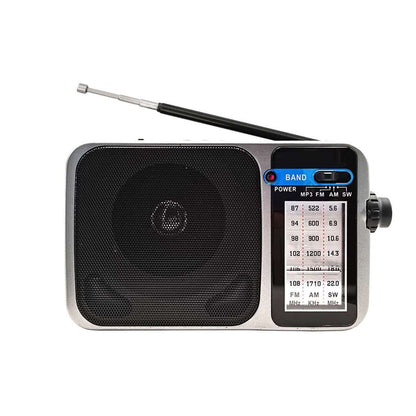 Radio de Emergencia Almalux® Portátil AM/FM con Linterna | Batería Recargable y Pilas | Negra