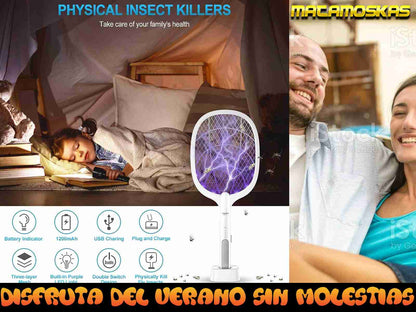 Matamoscas Eléctrico Raqueta Profesional Mata mosquitos