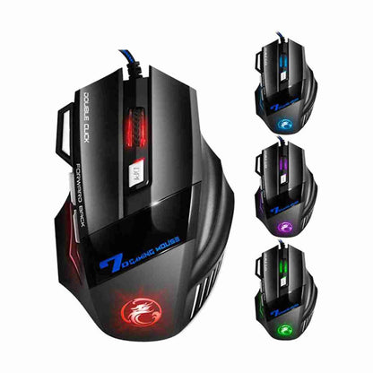 Ratón Almalux® X7 Gaming para juegos con cable -  7 botones -  ergonómico -  óptico