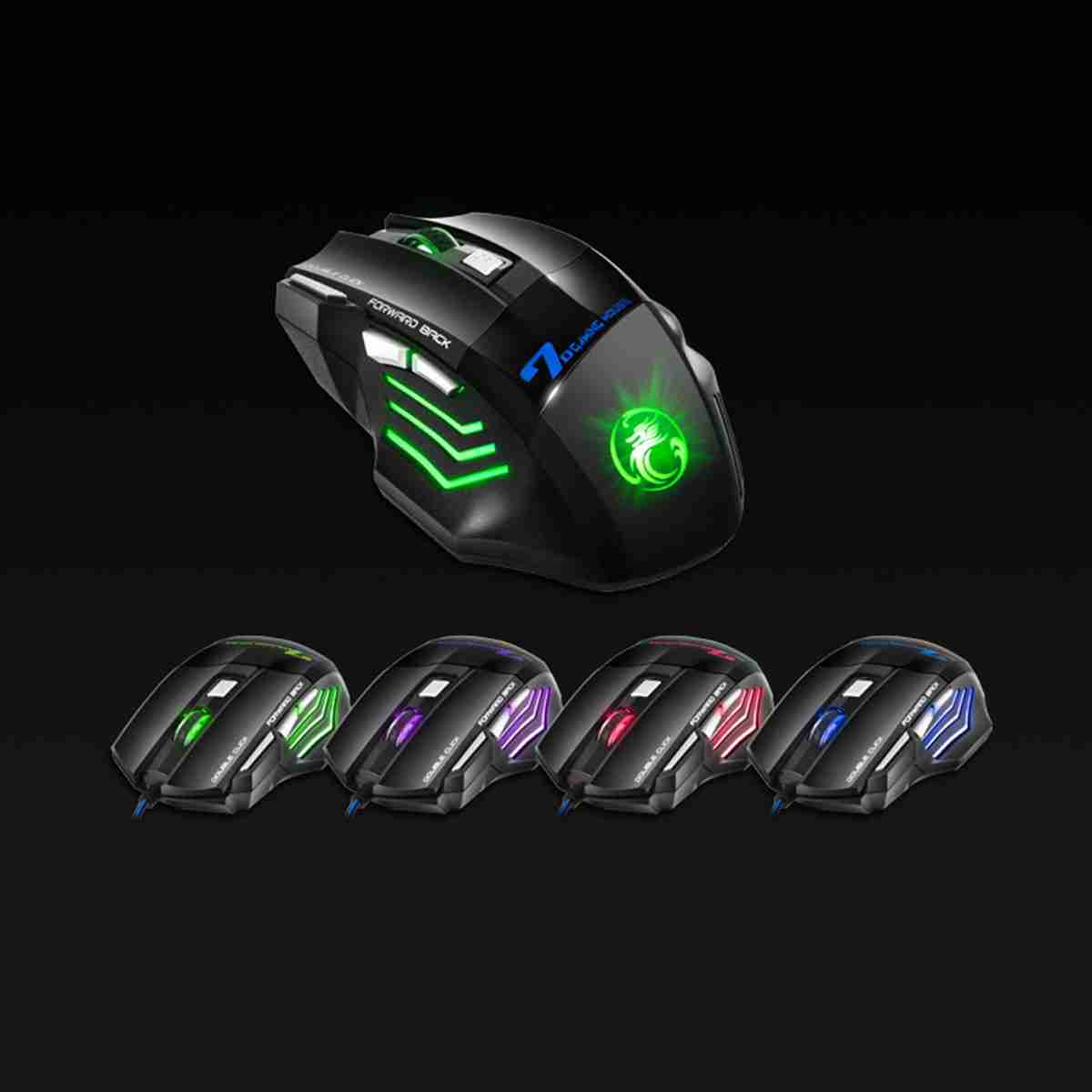 Ratón Almalux® X7 Gaming para juegos con cable -  7 botones -  ergonómico -  óptico