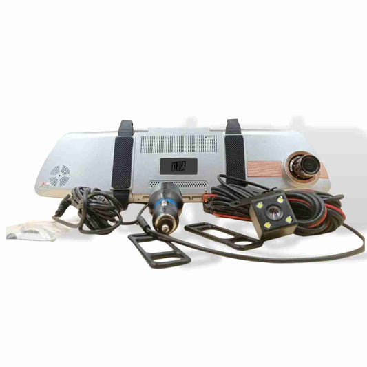 Retrovisor Dashcam-Almalux® Pro 7 Pulgadas -  Pantalla táctil -  Visión nocturna -  Espejo retrovisor -  Grabadora de conducción 1080P Full HD Doble Lente