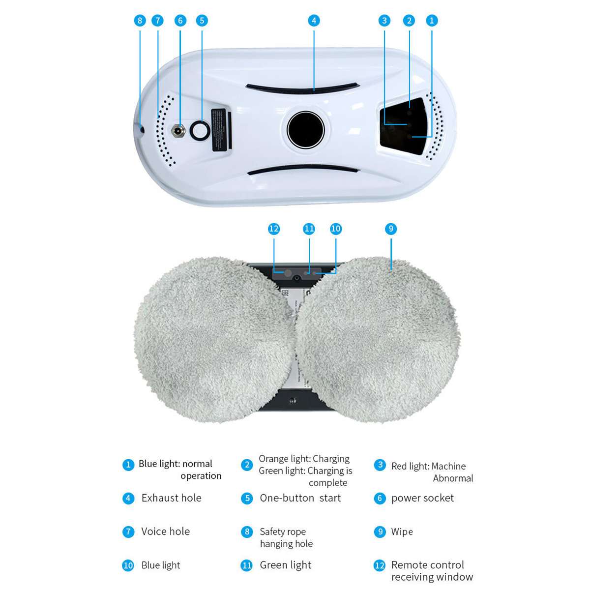 Robot Limpiacristales Almalux® Automático con Pulverización de Agua, Succión 5600Pa, Control Remoto y Sistema de Seguridad