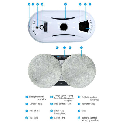 Robot Limpiacristales Almalux® Automático con Pulverización de Agua, Succión 5600Pa, Control Remoto y Sistema de Seguridad
