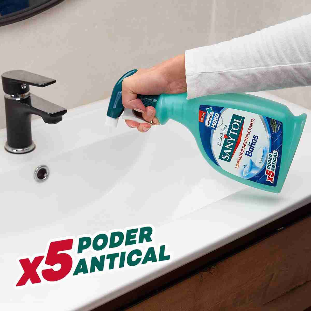 Sanytol – Limpiador Desinfectante Antical Baños -  Elimina Bacterias -  Hongos y Virus Sin Lejía -  Perfume Eucaliptus